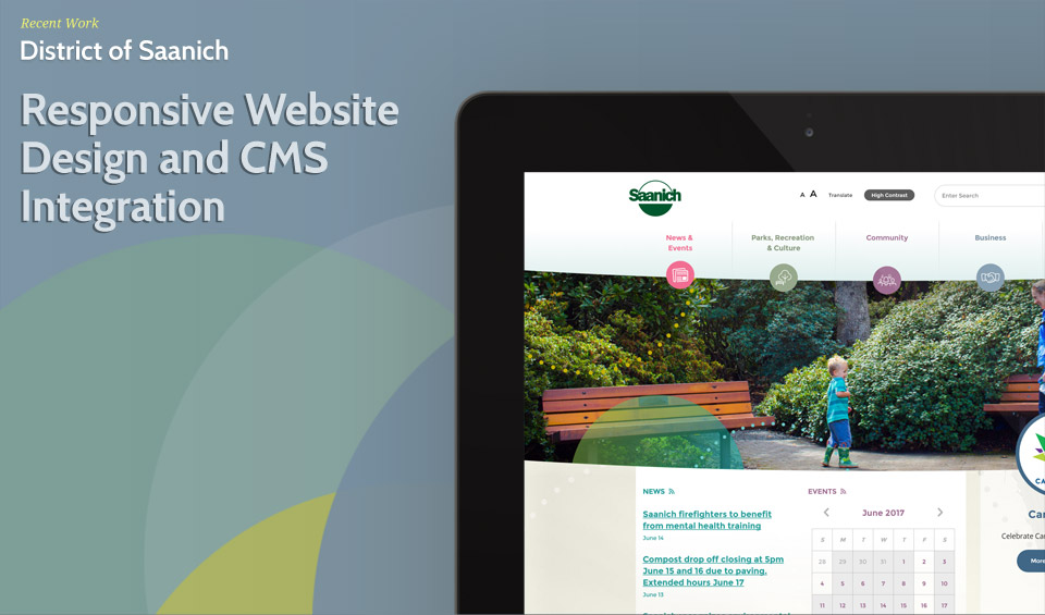 District of Saanich home page screenshot